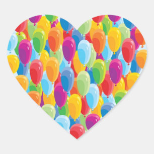 Corazón de globo - Pegatinas de cumpleaños