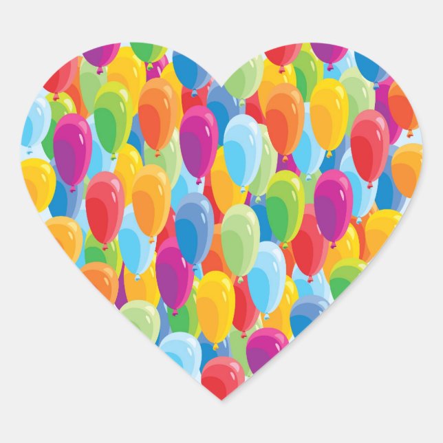 Corazón de globo - Pegatinas de cumpleaños (Anverso)