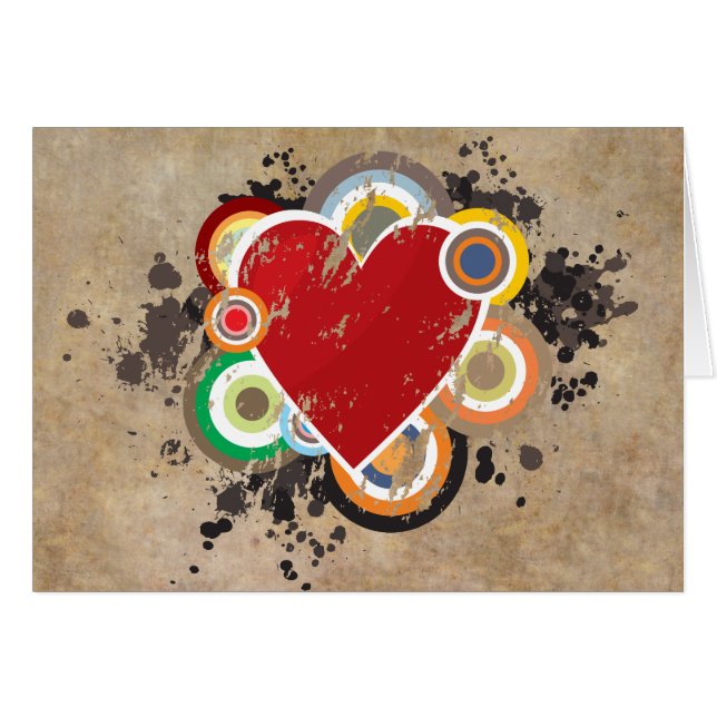 Corazón de Grunge con anillos (Anverso (Horizontal))