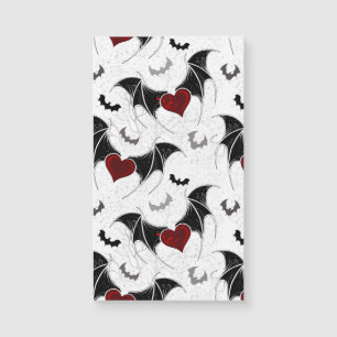 Corazón de Halloween con alas de murciélago negras