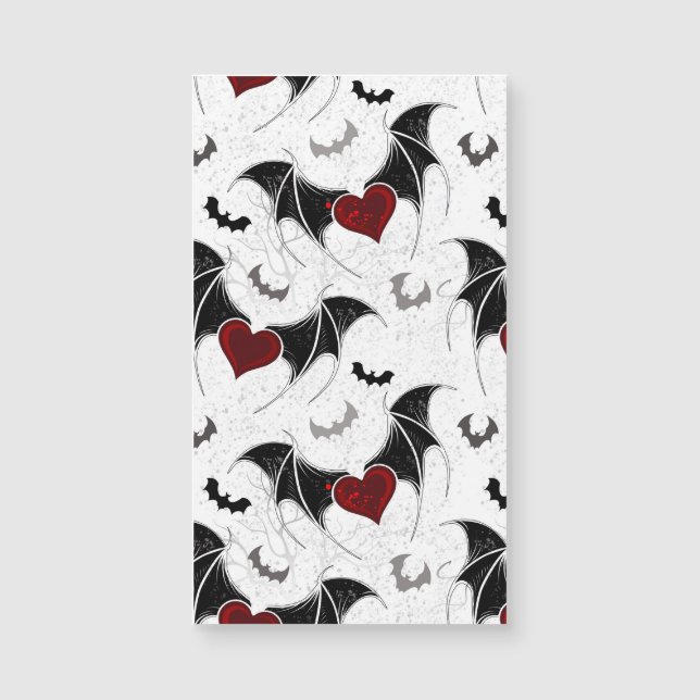 Corazón de Halloween con alas de murciélago negras (Anverso)