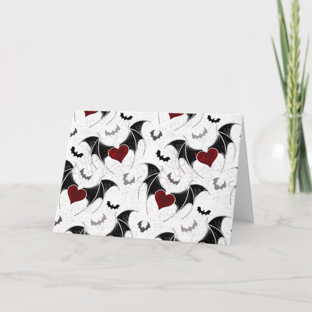 Corazón de Halloween con alas de murciélago negras (Anverso)