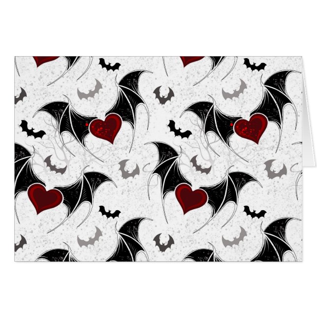 Corazón de Halloween con alas de murciélago negras (Anverso (Horizontal))