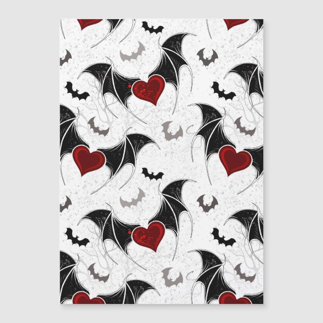 Corazón de Halloween con alas de murciélago negro (Anverso)