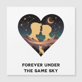 Corazón de historia de amor cósmico con amantes y