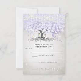 Corazón de hoja de lavanda radiante boda RSVP