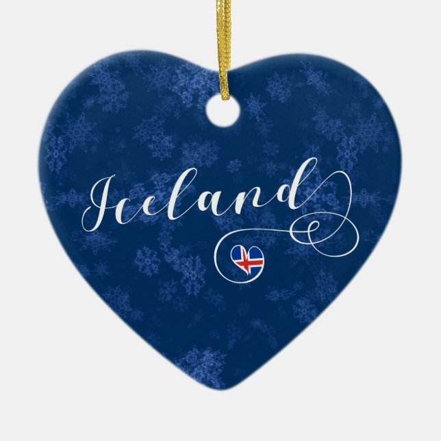 Corazón de Islandia, ornamento del árbol de (Frente)