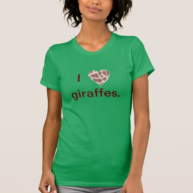 Corazón de jirafa, yo corazón girafas camisetas (Anverso)