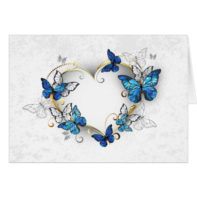 Corazón de joyas con mariposas Morfo (Anverso (Horizontal))