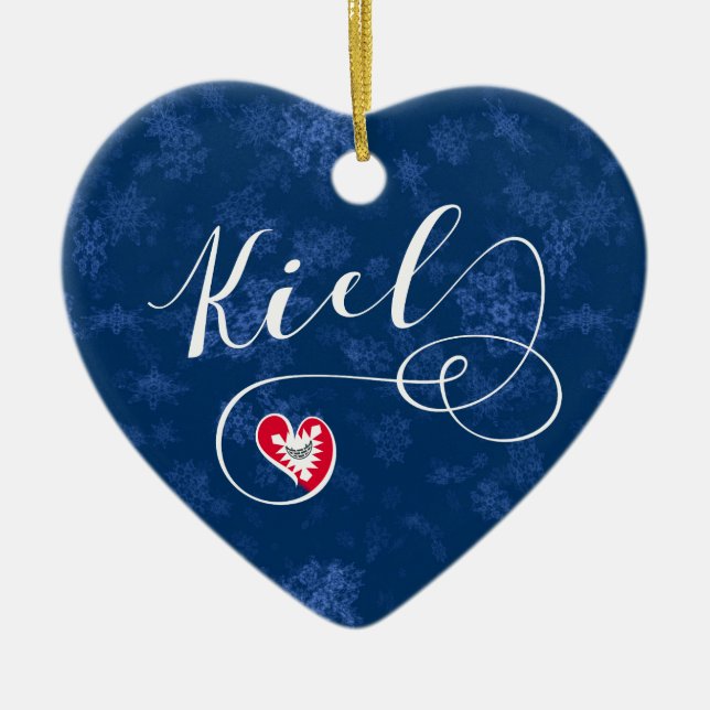 Corazón de Kiel, ornamento del árbol de navidad, (Frente)