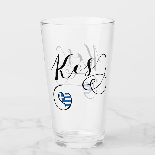 Corazón De Kos En Bandera, Grecia, Amo A Kos, Cos (Anverso)