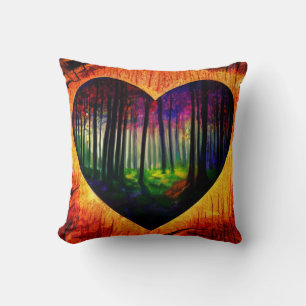 Corazón de la almohada forestal