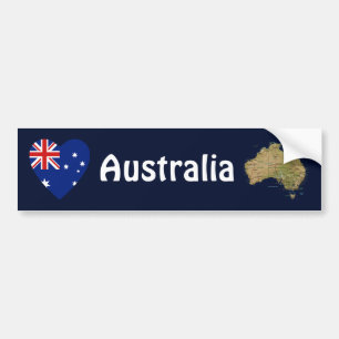 Corazón de la bandera de Australia + Pegatina para