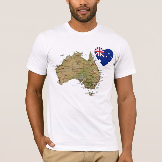 Corazón de la bandera de Australia y camiseta del (Anverso)