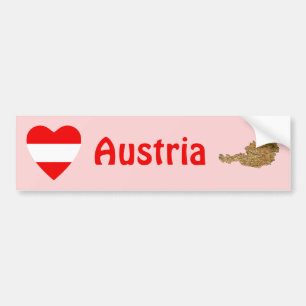 Corazón de la bandera de Austria + Pegatina para