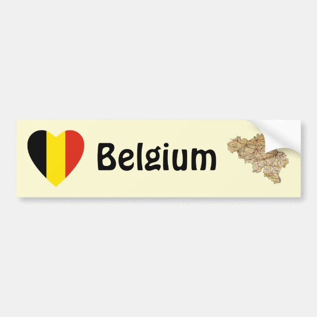 Corazón de la bandera de Bélgica + Pegatina para (Frente)