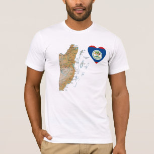 Corazón de la bandera de Belice + Camiseta del