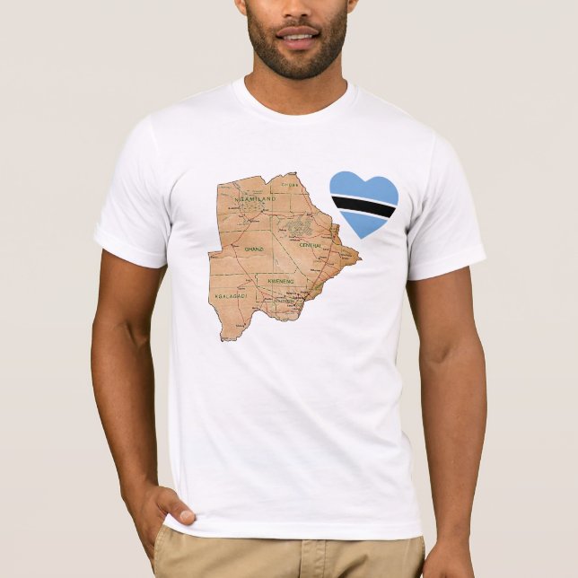 Corazón de la bandera de Botswana y camiseta del (Anverso)
