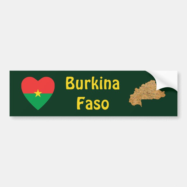Corazón de la bandera de Burkina Faso + Pegatina (Frente)