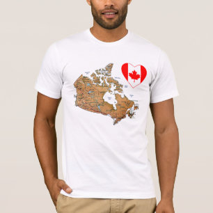 Corazón de la bandera de Canadá + Camiseta del