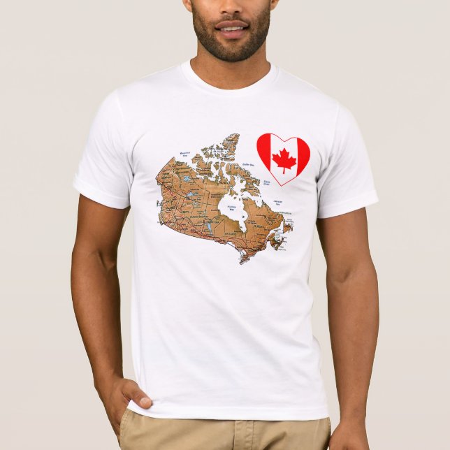 Corazón de la bandera de Canadá + Camiseta del (Anverso)
