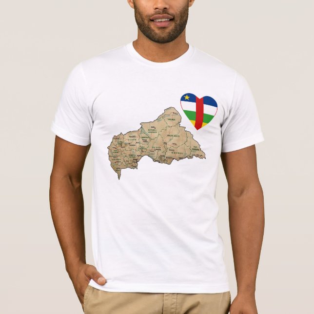 Corazón de la bandera de Centrafrique y camiseta (Anverso)