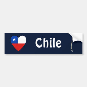 Corazón de la bandera de Chile + Pegatina para el