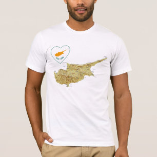 Corazón de la bandera de Chipre y camiseta del