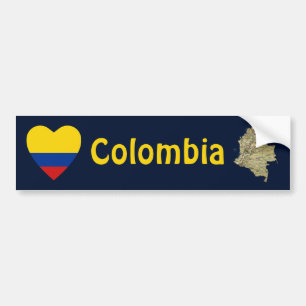 Corazón de la bandera de Colombia + Pegatina para
