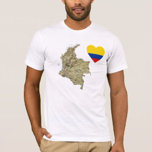 Corazón de la bandera de Colombia y camiseta del