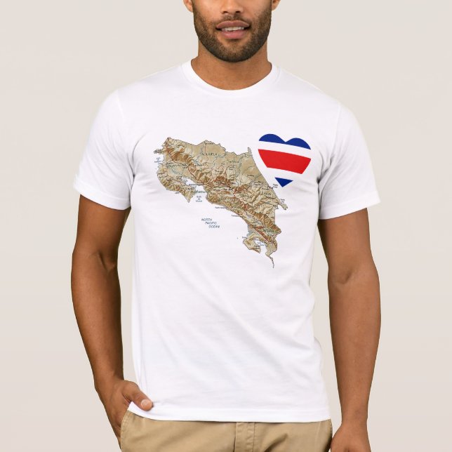Corazón de la bandera de Costa Rica + Camiseta del (Anverso)
