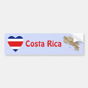 Corazón de la bandera de Costa Rica + Pegatina