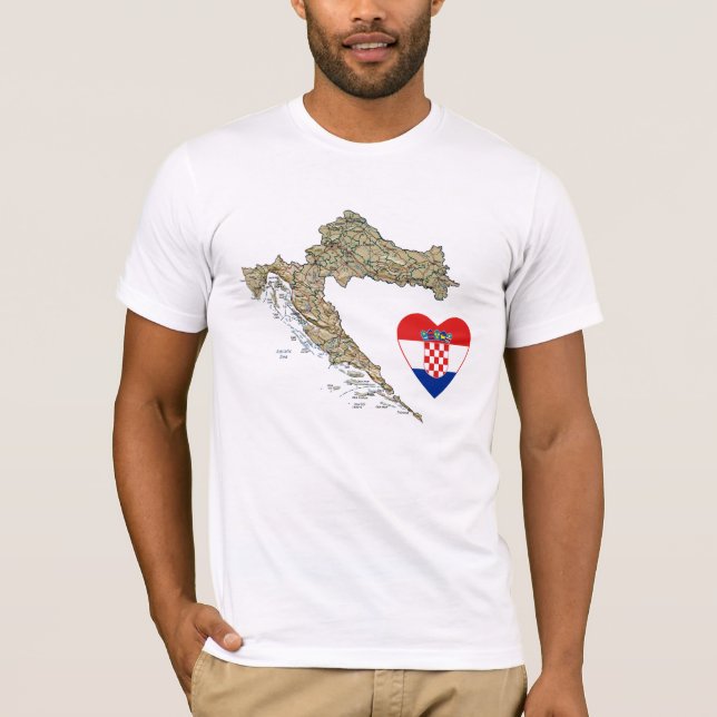 Corazón de la bandera de Croacia y camiseta del (Anverso)
