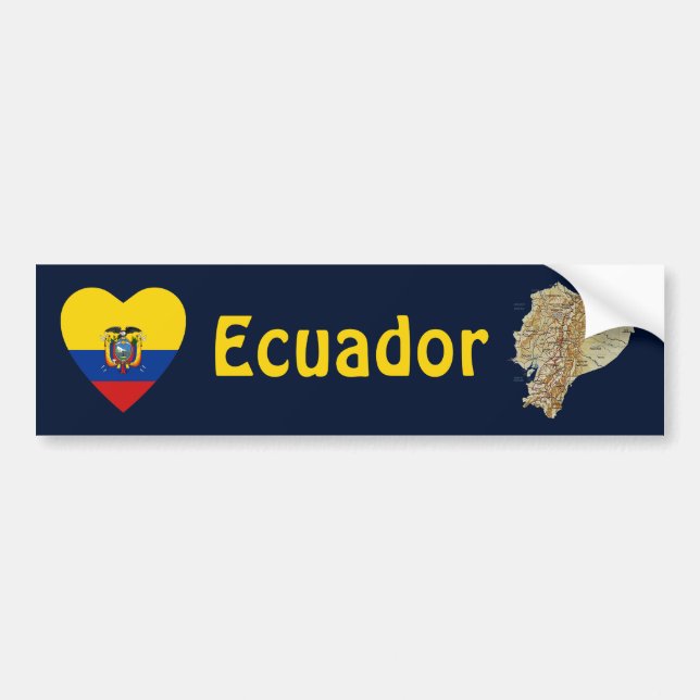 Corazón de la bandera de Ecuador + Pegatina para (Frente)