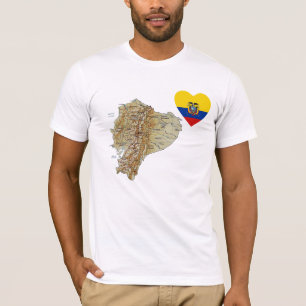 Corazón de la bandera de Ecuador y camiseta del