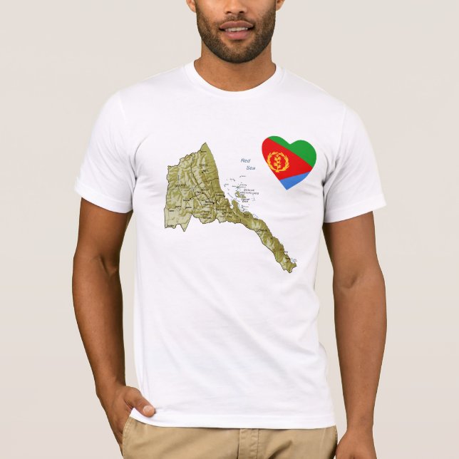 Corazón de la bandera de Eritrea y camiseta del (Anverso)
