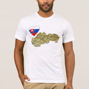 Corazón de la bandera de Eslovaquia y camiseta del