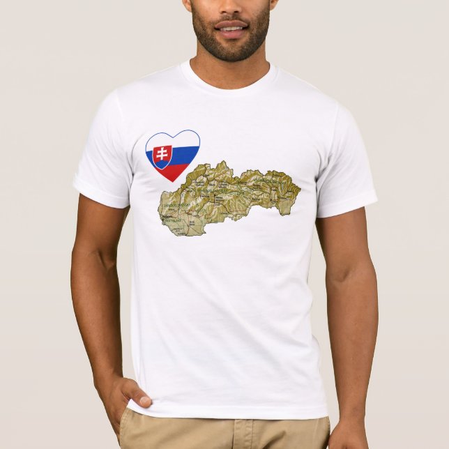 Corazón de la bandera de Eslovaquia y camiseta del (Anverso)
