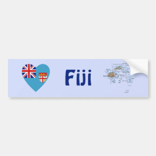 Corazón de la bandera de Fiji + Pegatina para el