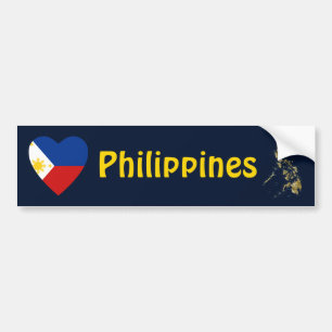 Corazón de la bandera de Filipinas + Pegatina para