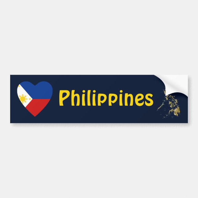 Corazón de la bandera de Filipinas + Pegatina para (Frente)