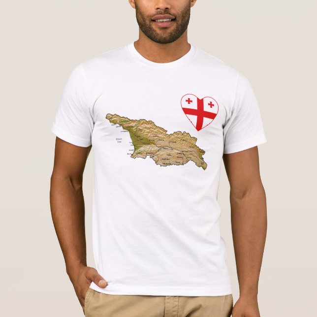 Corazón de la bandera de Georgia y camiseta del (Anverso)
