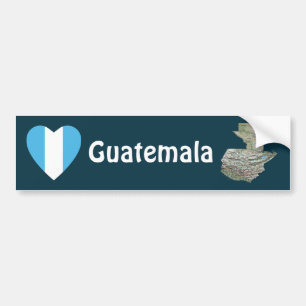 Corazón de la bandera de Guatemala + Pegatina para
