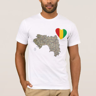 Corazón de la bandera de Guinea-Conakry y camiseta