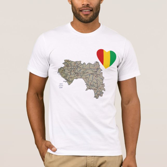Corazón de la bandera de Guinea-Conakry y camiseta (Anverso)