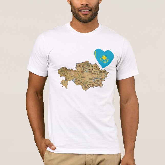 Corazón de la bandera de Kazajistán y camiseta del (Anverso)