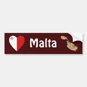 Corazón de la bandera de Malta + Pegatina para el