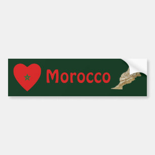 Corazón de la bandera de Marruecos + Pegatina para
