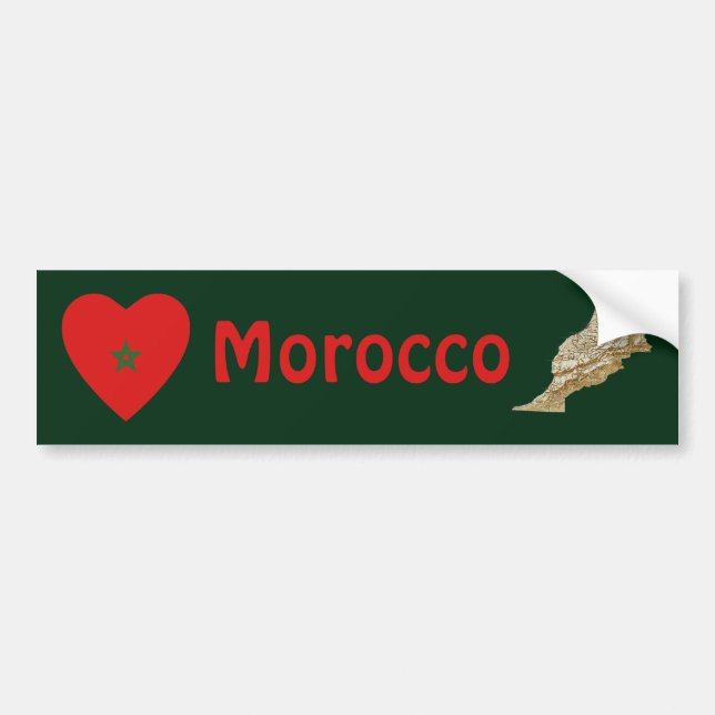 Corazón de la bandera de Marruecos + Pegatina para (Frente)