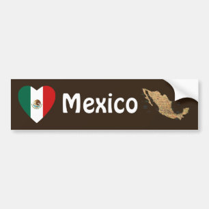 Corazón de la bandera de México + Pegatina para el